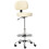 Height Adjustable Bar Stool with Backrest Footrest Faux Leather Beige 2