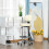 Height Adjustable Bar Stool with Backrest Footrest Faux Leather Beige 3