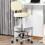 Height Adjustable Bar Stool with Backrest Footrest Faux Leather Beige 4
