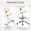 Height Adjustable Bar Stool with Backrest Footrest Faux Leather Beige 6