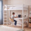 Vida Designs (White) Sydney 3ft Single Bunk Bed with Corner Desk Pine 2