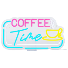 Néon Mural LED USB Enseigne Publicité Café Moderne Réglable 21x45 cm — enseigne lumineuse cafe, decoration murale bar