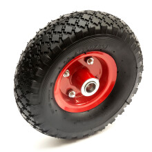10 Inch 3.00-4 Tyre & Offset Hub Red Metal Wheel & Bearings Sack Truck Hand Cart