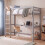 Vida Designs (Grey) Sydney 3ft Single Bunk Bed with Corner Desk Pine 1
