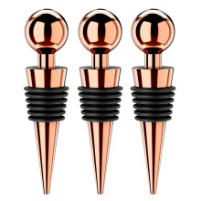 3Pack Bouchons de Vin pour Bouteilles Bouchon de Bouteille de Vin Sous Vide avec Bouchons en Silicone Réutilisables Étanches Rose Gold