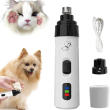 USB Rechargeable Dog Nail Grinder, 2-Pack Quiet Nail Trimmer with Adjustable Speed for Small and Large Dogs