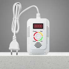 Natural Gas and Carbon Monoxide Detector, Combustible Gas Monitor for Kitchen, Methane Alarm with EU Plug
