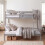 Vida Designs (Grey) Sydney Triple Bunk Bed - Single Double Ladder 4