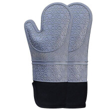 (GREY) Oven Gloves Heat-resistant Silicone1 Pair Of Kitchen Cooking Baking Gloves