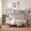 Vida Designs (Grey) Milan Triple Bunk Bed - Single Double Detachable 3