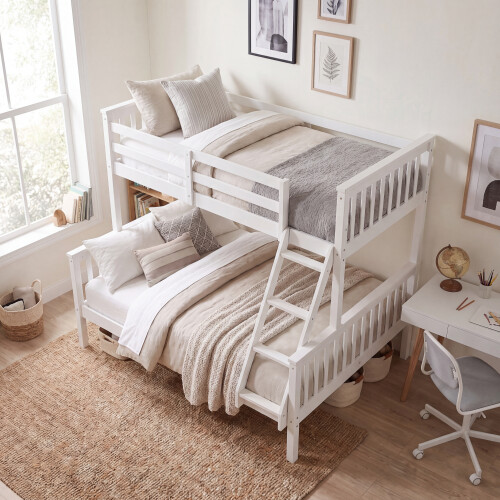 Vida Designs (White) Milan Triple Bunk Bed - Single Double Detachable 1