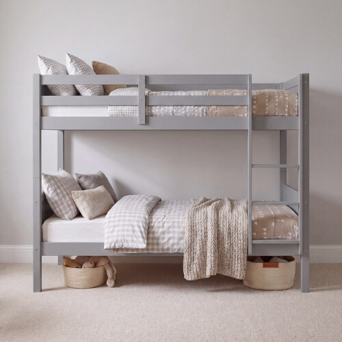 (Grey) Gemini Pine Bunk Bed High Sleeper - Detachable 2