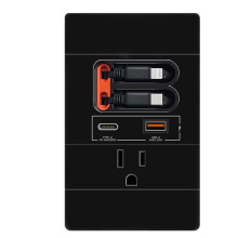 Presso La Presa A Muro USB C con GaN PD20W USB-C&USB-A&USB C Retrattile/ per Cavi Interfaccia per , Resistente Ai Manomissioni 15A 125V