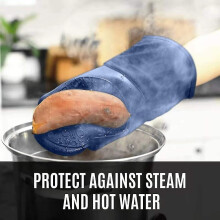 (BLUE) Oven Gloves Heat-resistant Silicone1 Pair Of Kitchen Cooking Baking Gloves