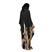 Women's Print Maxi Dress Batwing Sleeve Beach Dress Plus Size Sundress Beachwear Kaftan Cover-ups DN0532