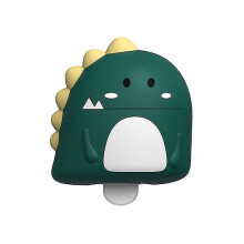 (green) Cute Portable Dinosaur Silicone Hot Water Bottle Warm Water Bag Dual-use