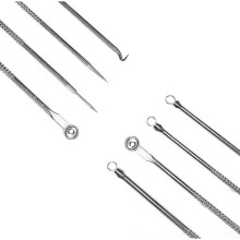 (rose gold) Blackhead Pimple Spot Popper Blemish Comedone Tool Acne Extractor Remover Kit