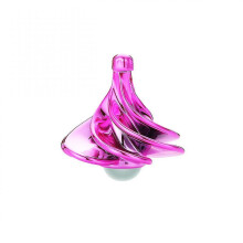 (Pink) Pneumatic Gyro Decompression Toy Colorful Hair Dryer Top