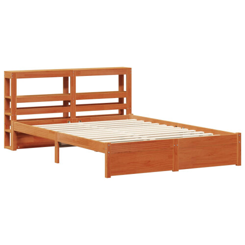 VidaXL vidaXL Bed Frame with Headboard Wax Brown 140 x 200 cm Solid Pine Wood 2