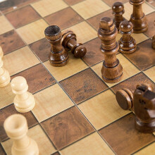 (29x29cm) 3 In 1 Wooden International Chess Set Backgammon Board Games Checkers Puzzle Game