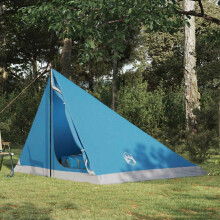 vidaXL Backpacking Tent Blue 4-Person 185T Polyester with PU Coating