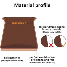 (M, Brown) 16 Pack Silicone Chair Leg Floor Protectors With Felt Prevent Scratches And Reduce Noise