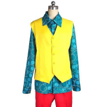 (S) Clown Cosplay Costume Men Joker Suit Arthur Fleck Halloween Party Fancy Dress