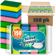 Lot de 150 éponges de cuisine pour laver la vaisselle, résistantes aux rayures — accessoires ménage, éponges double face