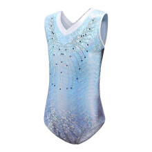 (13-14Y, Light Blue) Girls' Dancewear Sleeveless Training Suit Gymnastics Leotard Ballet Leotards