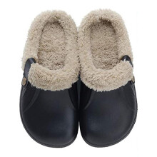 Waterproof Slippers Women Men Fur Lined Clogs Winter Garden Shoes Warm