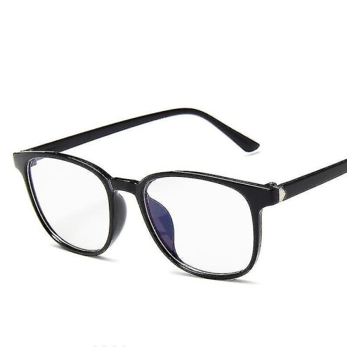 (Bright black) Anti Blue-ray Reading Gaming Goggles Transparent Eyewear Frame