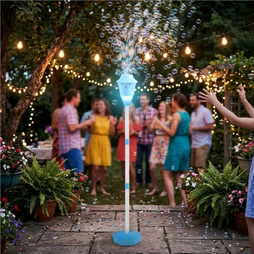 Automatic Bubble Machine Vertical Streetlight Bubble Maker with Sound Light for Birthday Wedding Christmas Party 2
