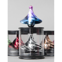 (Rose gold) Pneumatic Gyro Decompression Toy Colorful Hair Dryer Top