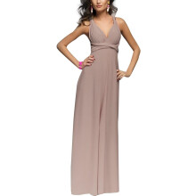 Elegantes Damen-Abendkleid Maxi Mehrzweck Hellbraun L — maxi abendkleid, bodycon kleid, multiway kleid