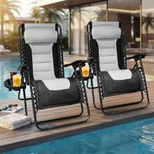 Alivio Set of 2 Extra Wide Zero Gravity Chair With Padded Cushion