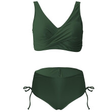 (S) Sexy High Waist Solid Color Bikini Swimsuit
