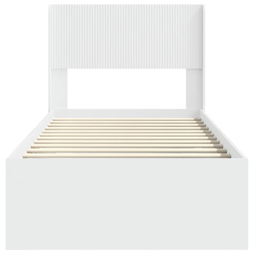 VidaXL vidaXL Bed Frame with Storage and Headboard White 75 x 190 cm 1
