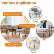 (M, Black) 16 Pack Silicone Chair Leg Floor Protectors With Felt Prevent Scratches And Reduce Noise