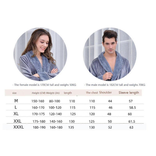(L, Blue) Unisex Microplush Bathrobe Warm Spa Robe Blue