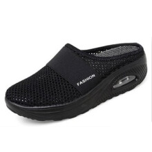 (37, Black) Air Cushion Walking Shoes Breathable Casual Mesh Slip On Walking Shoes For Outdoor Indoor New