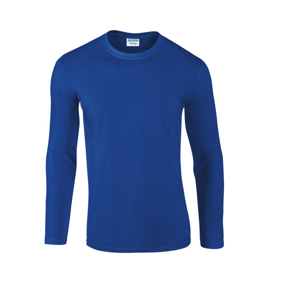 Gildan (Xxl, Royal Blue) Unisex Adult Softstyle Plain Long-Sleeved T-Shirt