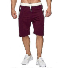 (XL, red) Mens Shorts Casual Drawstring Summer Beach Shorts
