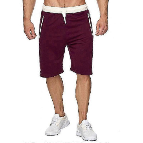 (XL, red) Mens Shorts Casual Drawstring Summer Beach Shorts