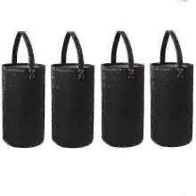 (BLACK) 4pcs-upside Down Tomato Planter(requires Plants,soil And Fertilizer, Not Included) Sturdy Hanging Handle Thickened Breathable Felt Cloth