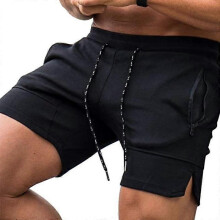 (L, Black) Beach Shorts, Gym Shorts, Men's Shorts, Workout Shorts, Weightlifting Squat Shorts