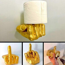 Middle Finger Toilet Paper Holder,Symbol of Defiance Fun 3D Printing Wall Mount