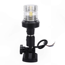 6in 3W Marine Navigation Light with 180 Rotatable Base, IP66 Waterproof, 3 Nautical Miles Visibility, White Anchor Signal Lamp