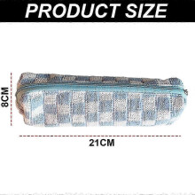 (Black White.Blue White) 2 Piece Checkered Makeup and Toiletry Bag with Brush Storage: Women's Best-Seller Organizer