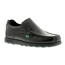 (Black, 6 (Children's)) Kickers Boys Black School Shoes Junior Fragma S Leather Slip On black UK Size