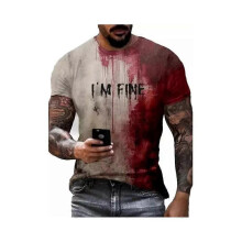 (4xl) Im Fine Bloody Shirt Halloween Bloody Cloth Men Horror Tshirts Funny Shirts Gift